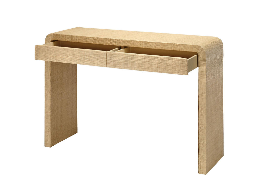 Jamie Young Montecito 2-Drawer Raffia Console Table