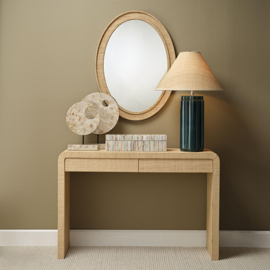 Jamie Young Montecito 2-Drawer Raffia Console Table