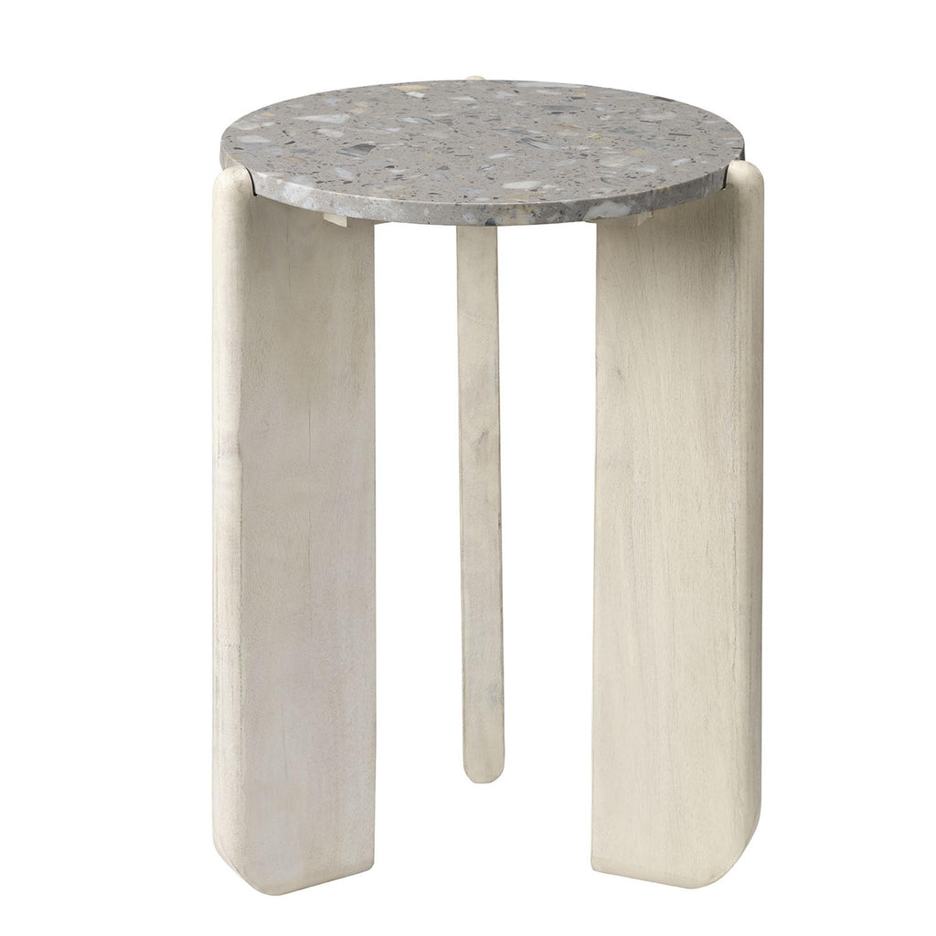 Jamie Young Quarry Wood and Terrazzo Stone Side Table