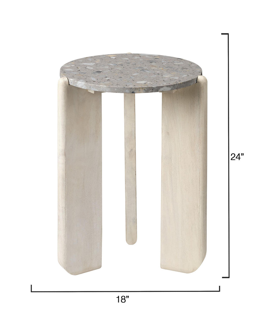 Jamie Young Quarry Wood and Terrazzo Stone Side Table