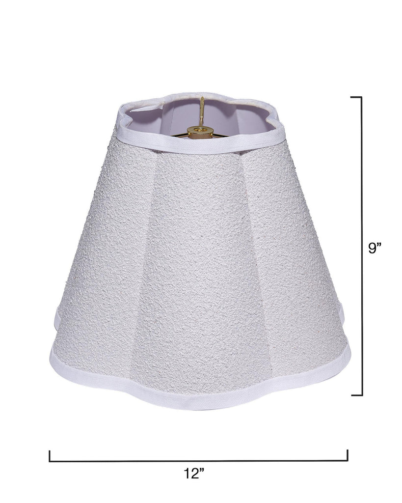 Jamie Young Scalloped 100% White Linen Shade, Small