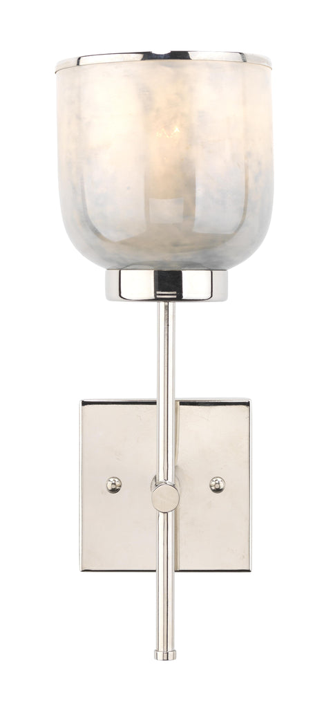 Jamie Young Vapor Single Sconce, Nickel and Blue Opal Metallic Glass