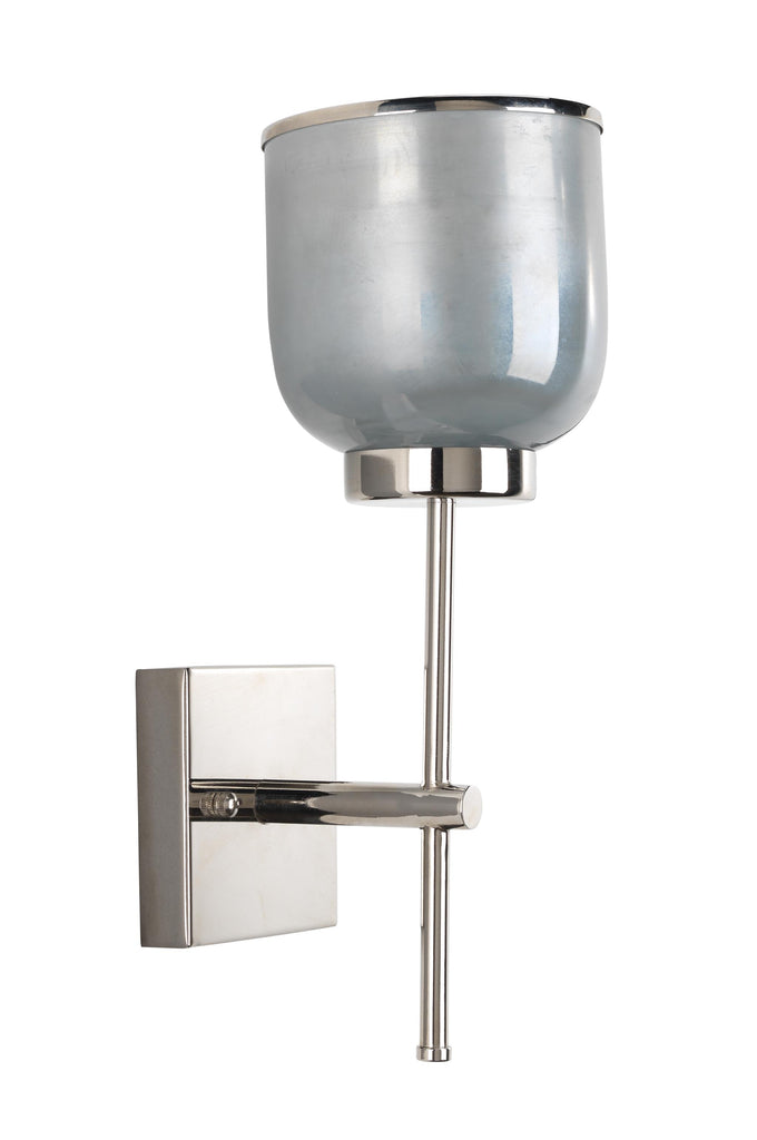 Jamie Young Vapor Single Sconce, Nickel and Blue Opal Metallic Glass