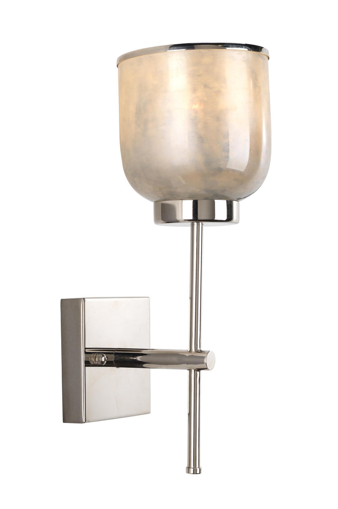 Jamie Young Vapor Single Sconce, Nickel and Blue Opal Metallic Glass