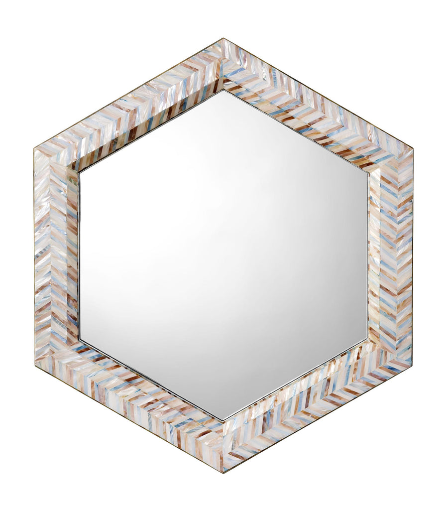 Jamie Young Academy Mother of Pearl Hexagon Wall Mirror