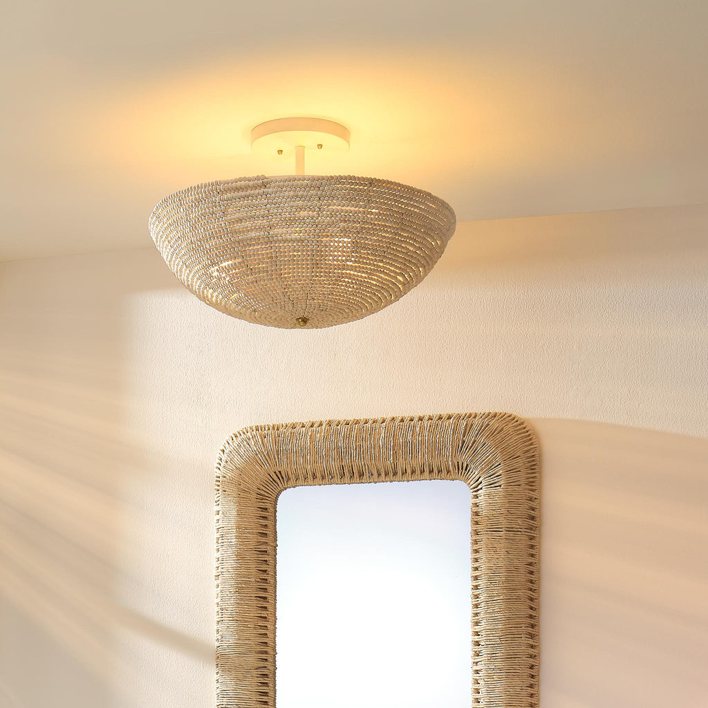 Jamie Young Tsunami Wood Semi Flush Mount