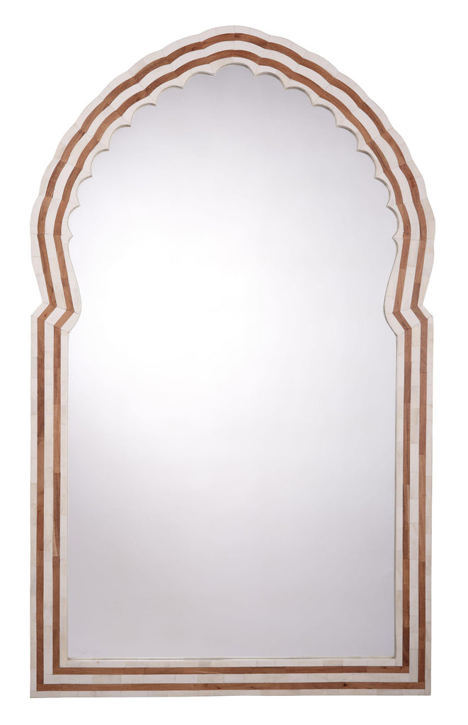 Jamie Young Bardot 60" Wood & Buffalo Bone Arch Mirror