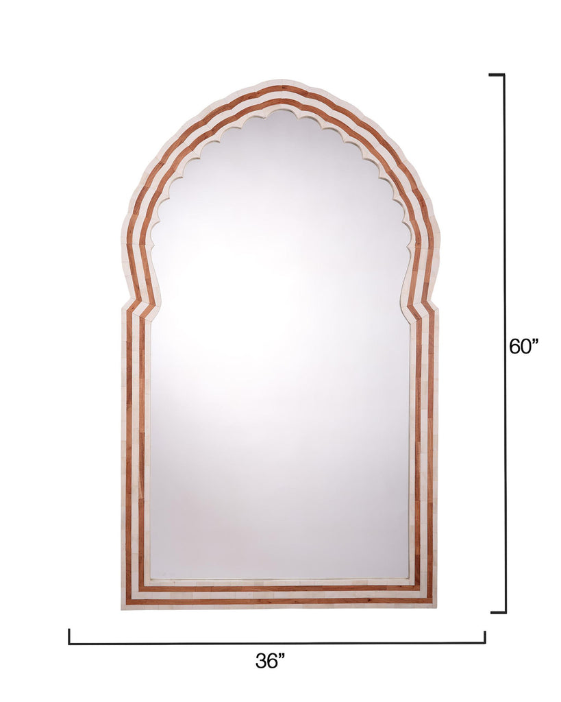 Jamie Young Bardot 60" Wood & Buffalo Bone Arch Mirror