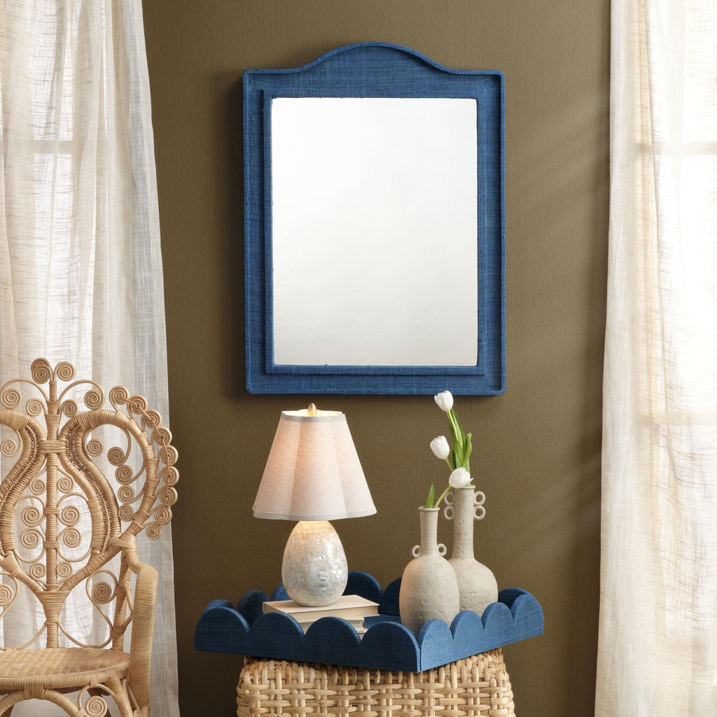 Jamie Young Hilltop Raffia Arch Wall Mirror, Indigo