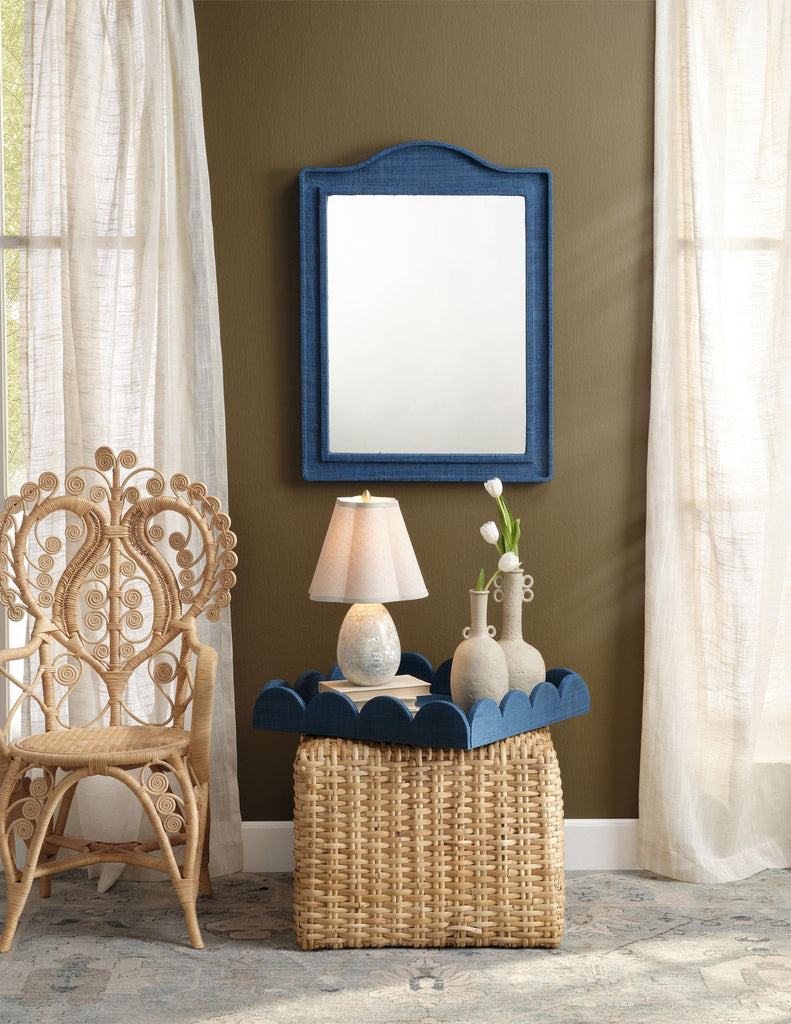 Jamie Young Hilltop Raffia Arch Wall Mirror, Indigo