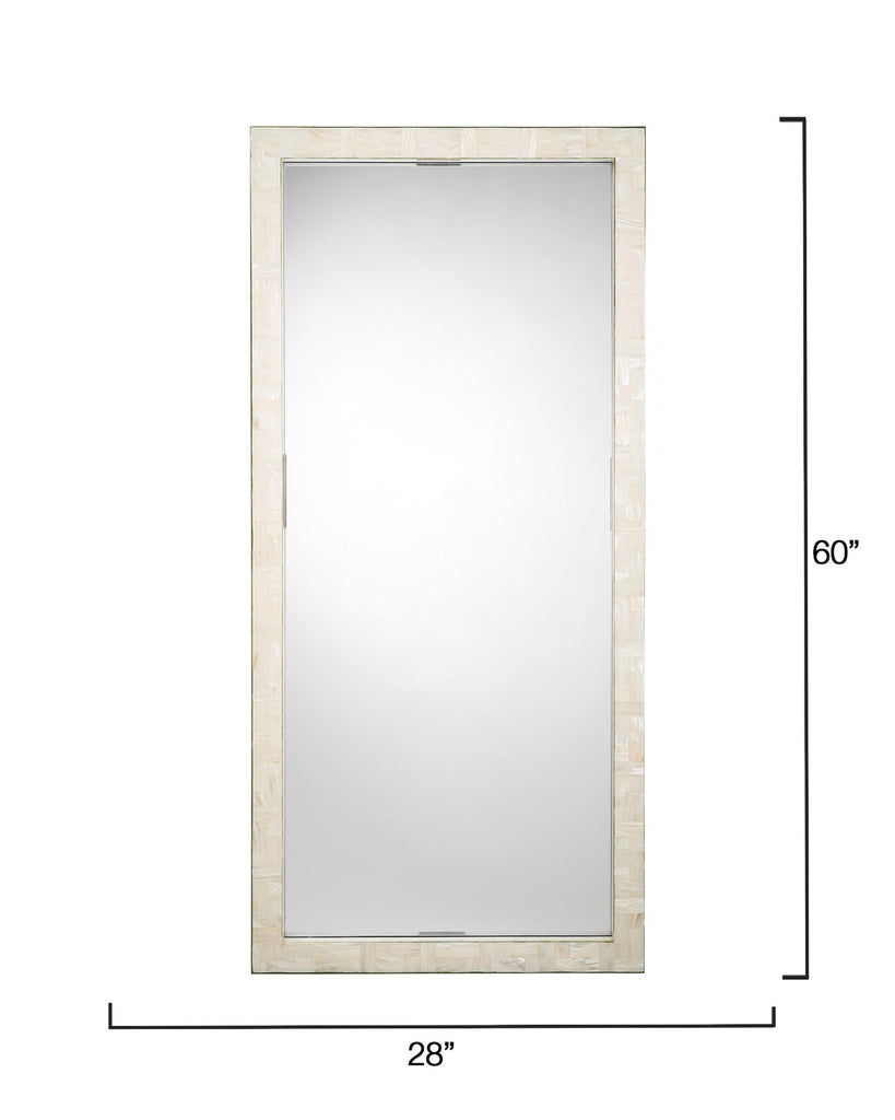 Jamie Young Monroe Mother of Pearl Rectangle Floor Mirror