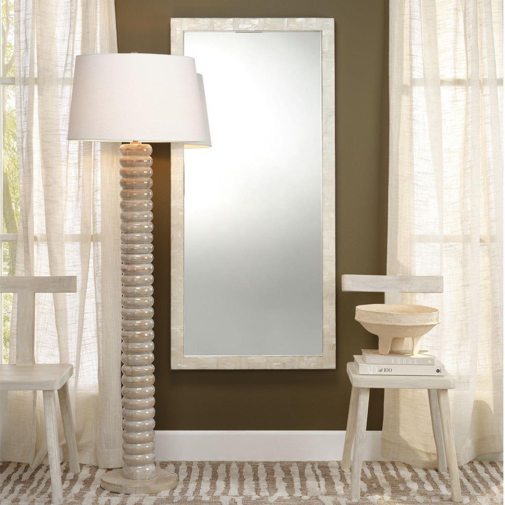 Jamie Young Monroe Mother of Pearl Rectangle Floor Mirror