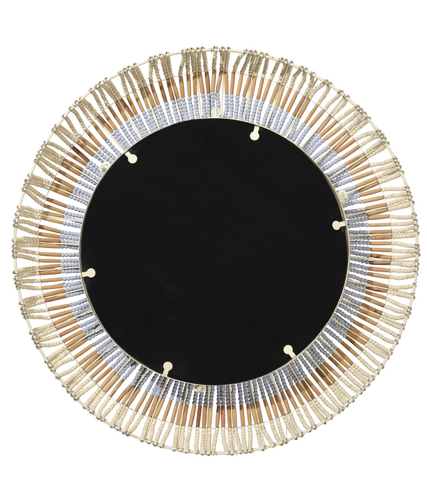 Jamie Young Native Beaded Round Mirror