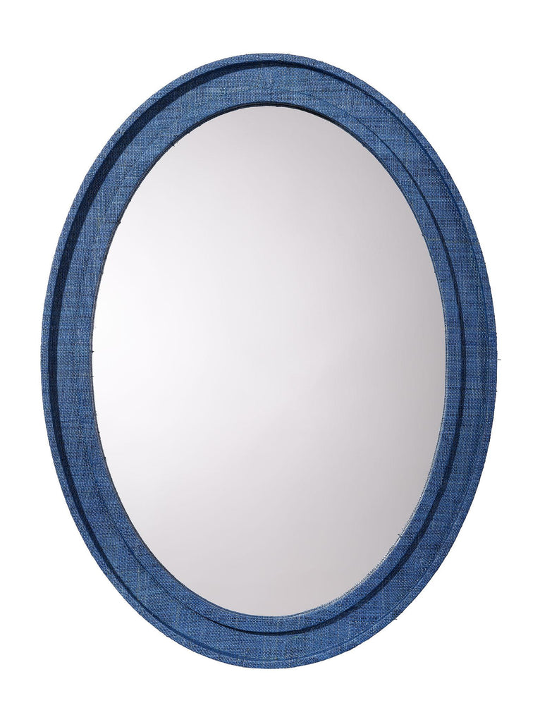 Jamie Young Valley Raffia Oval Wall Mirror, Indigo