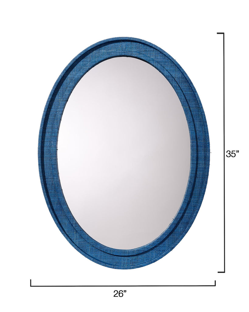 Jamie Young Valley Raffia Oval Wall Mirror, Indigo