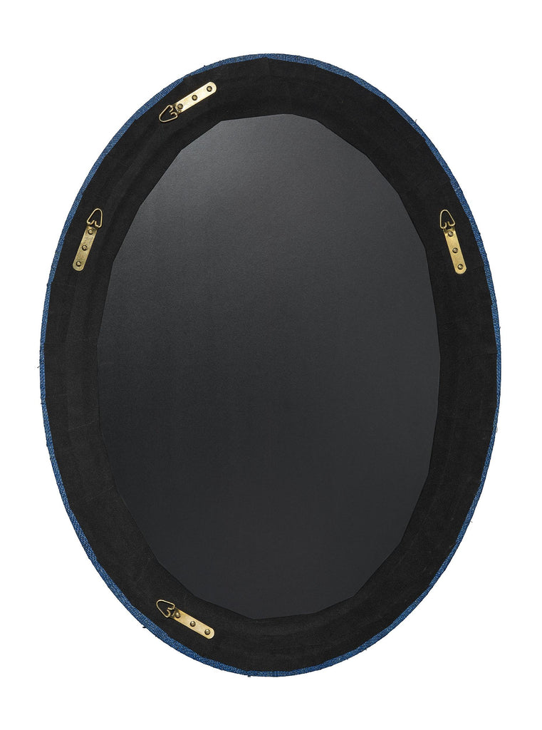 Jamie Young Valley Raffia Oval Wall Mirror, Indigo