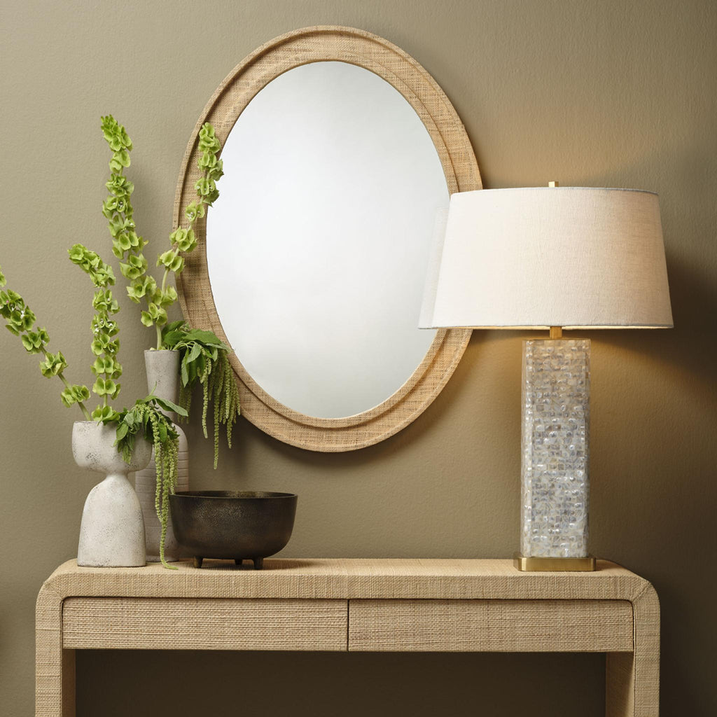 Jamie Young Valley Raffia Oval Wall Mirror, Natural