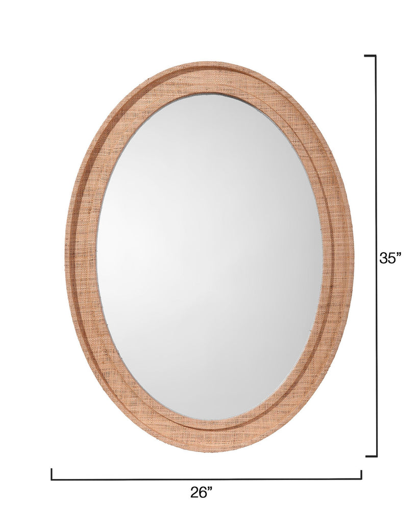 Jamie Young Valley Raffia Oval Wall Mirror, Natural