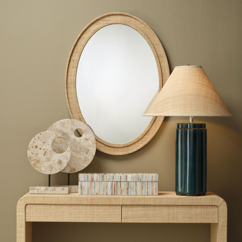 Jamie Young Valley Raffia Oval Wall Mirror, Natural