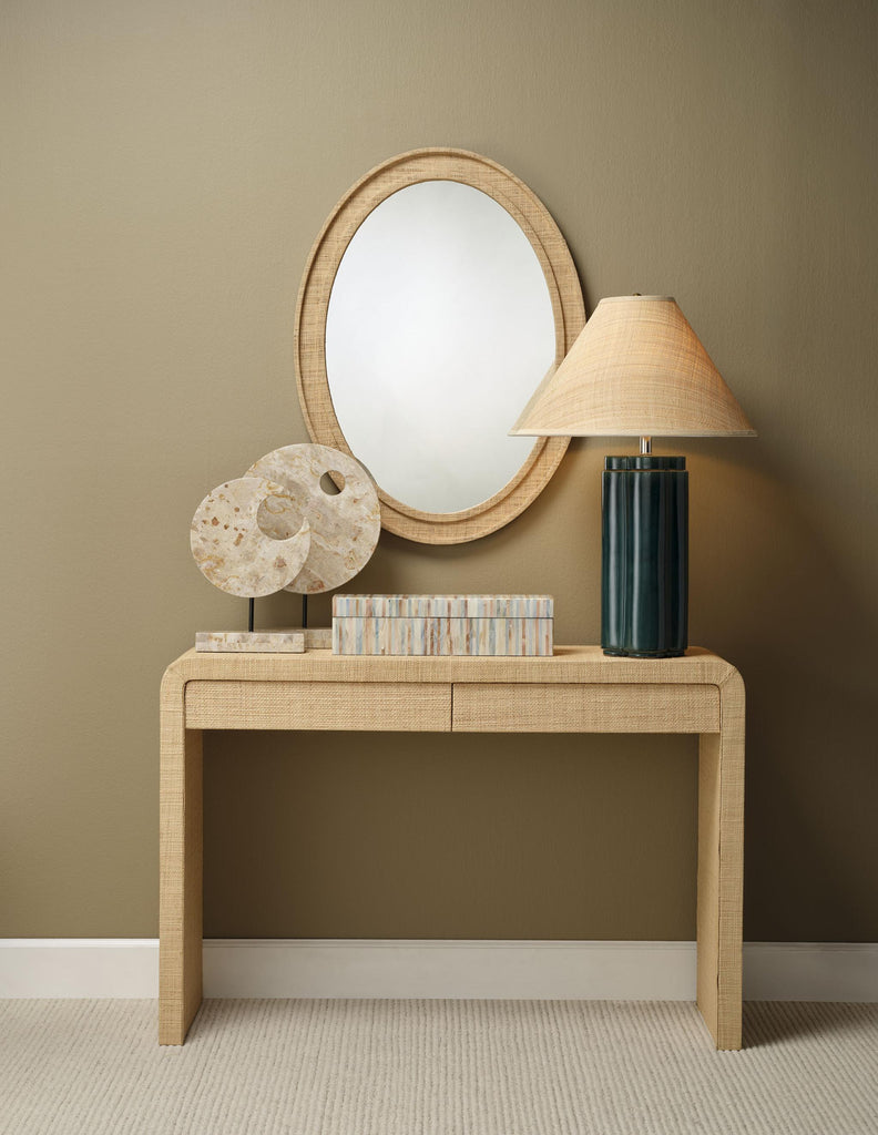 Jamie Young Valley Raffia Oval Wall Mirror, Natural