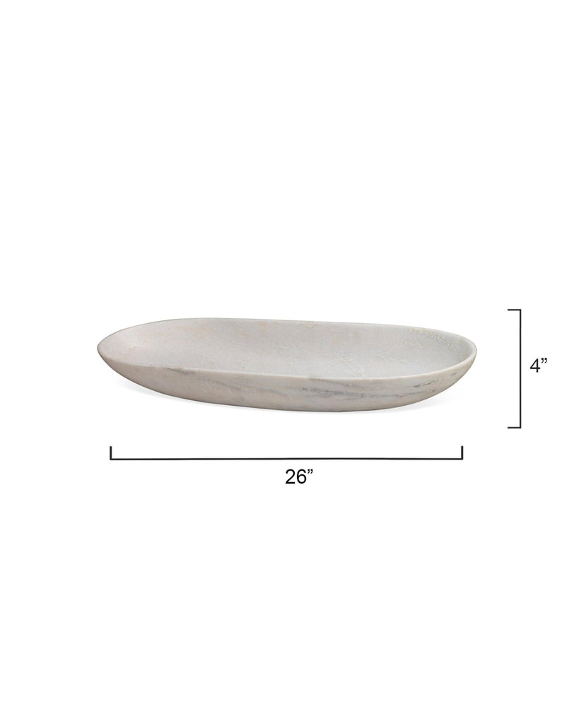 DecoratorsBest Long Oval Marble Bowl, White