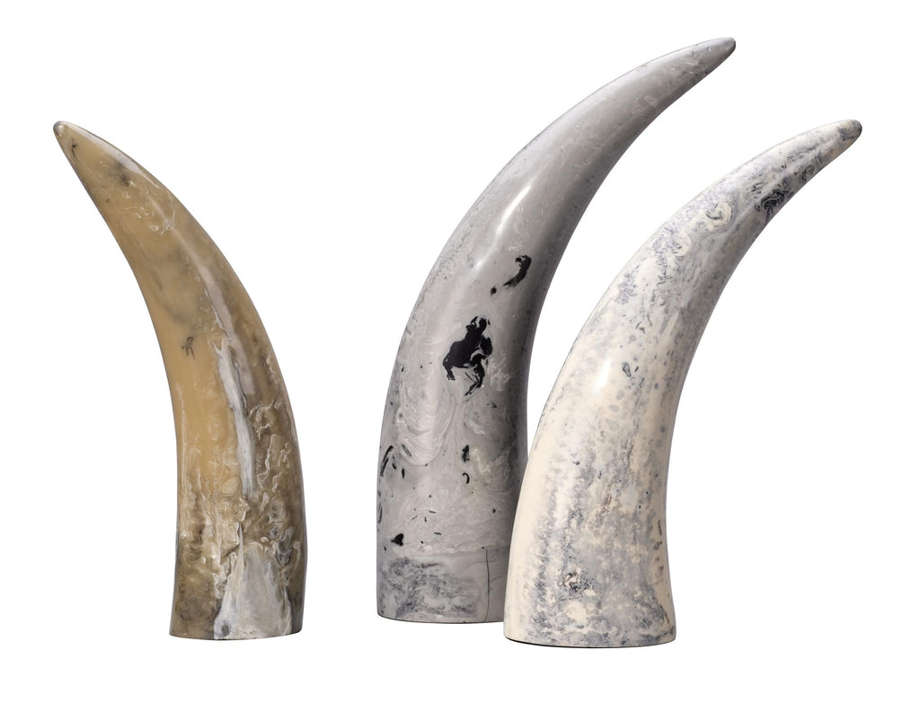 DecoratorsBest Variegated Horn Decorative Objects, Set of 3