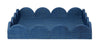 Decoratorsbest Wonderland Scalloped Decorative Tray, Indigo