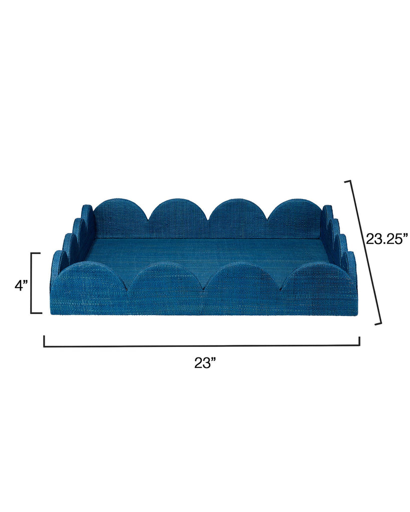 DecoratorsBest Wonderland Scalloped Decorative Tray, Indigo