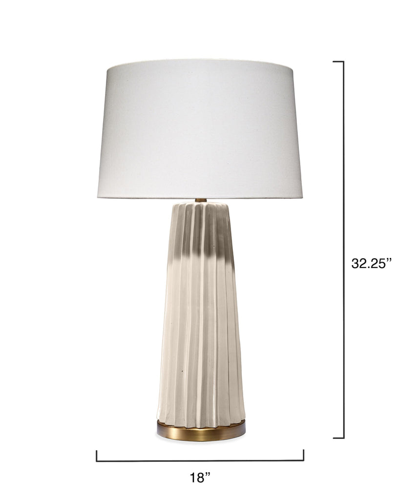 DecoratorsBest Pleated Ceramic Table Lamp, Cream