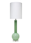 Decoratorsbest Studio Table Lamp, Leaf Green Glass With Tall Thin Drum Shade, Green