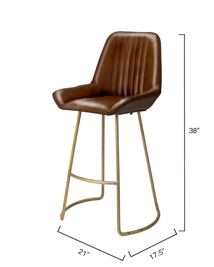 DecoratorsBest Perry Leather Counter Stool, Brown