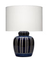 Decoratorsbest Arthur Ceramid Table Lamp, Navy Blue