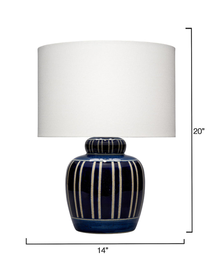 DecoratorsBest Arthur Ceramid Table Lamp, Navy Blue