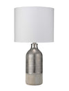 Decoratorsbest Varnish Ceramic Table Lamp, Silver