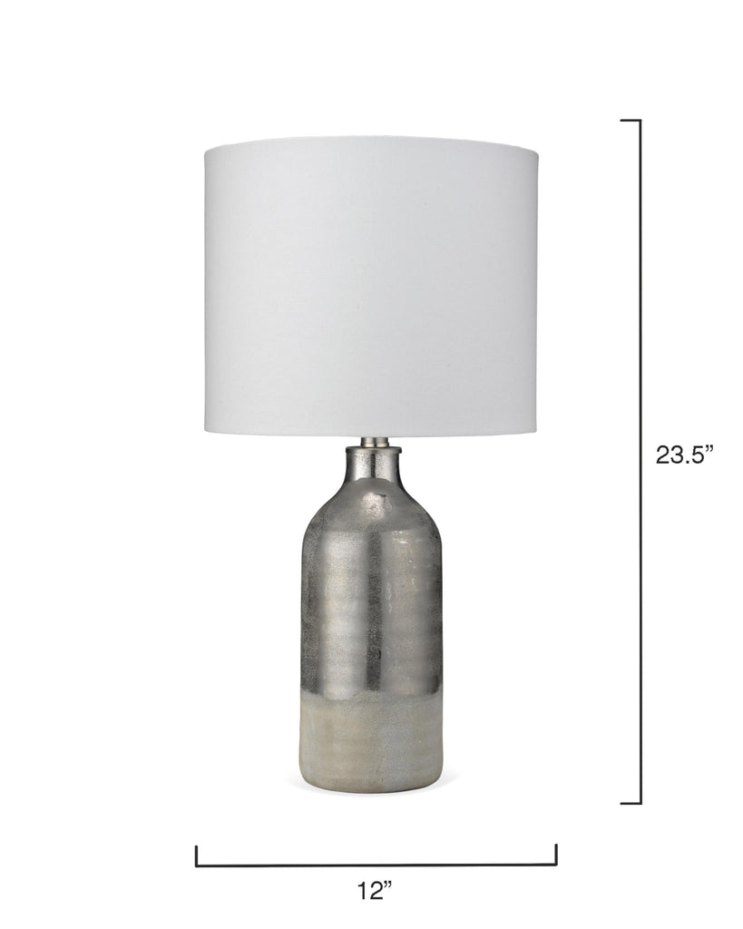 DecoratorsBest Varnish Ceramic Table Lamp, Silver