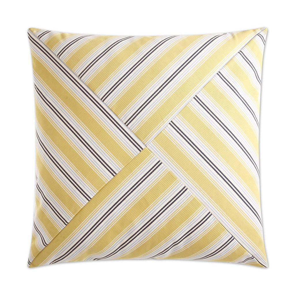 D.V. Kap Home Ottoman Stripe Yellow 24" x 24" Pillow Cover