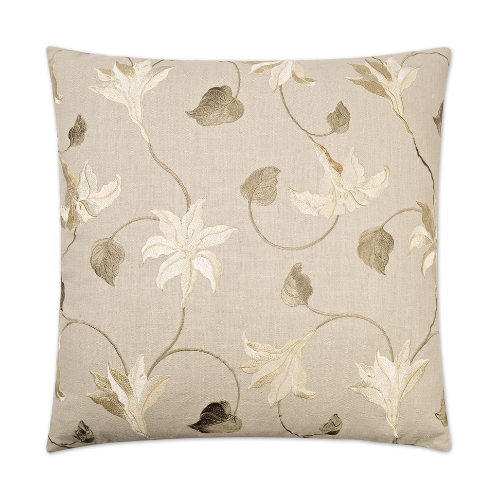 D.V. Kap Home Beatrix Embroidery, Floral 24" x 24" Pillow Cover