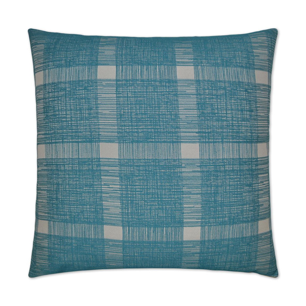 D.V. Kap Home Checkmate Turquoise 24" x 24" Pillow Cover