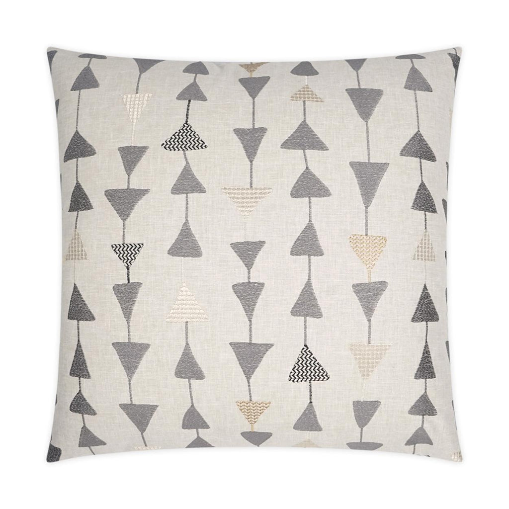 D.V. Kap Home Argento Embroidery, Geometric, Global, Transitional 24" x 24" Pillow Cover