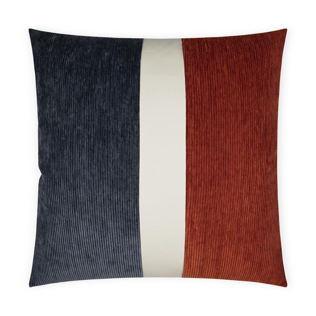 D.V. Kap Home Ridges Band Cadet/Paprika 24" x 24" Pillow Cover