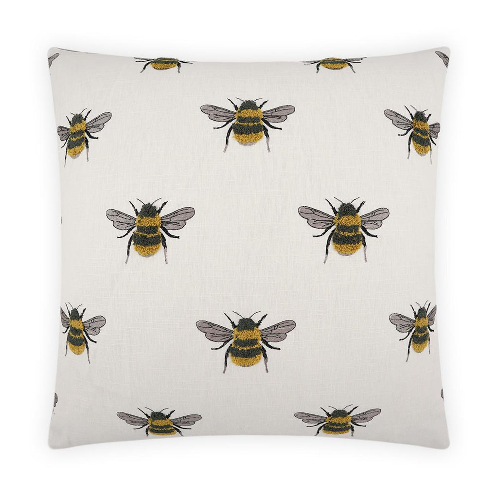 D.V. Kap Home Busy Bee White 24" x 24" Pillow Cover