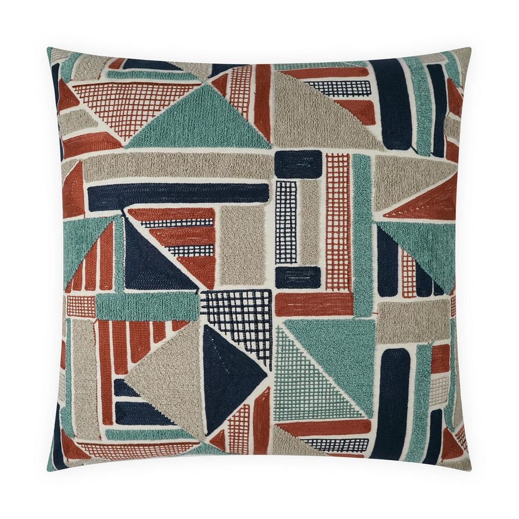 D.V. Kap Home Zest Geometric, Embroidery 24" x 24" Pillow Cover