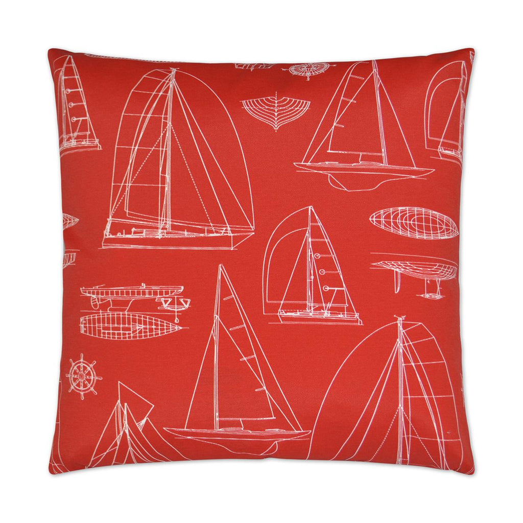 D.V. Kap Home Sailing Red 22" x 22" Pillow Cover