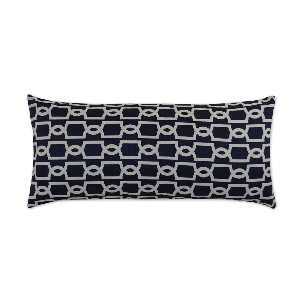 D.V. Kap Home Ocean Gate Lumbar Navy 12" x 24" Pillow Cover