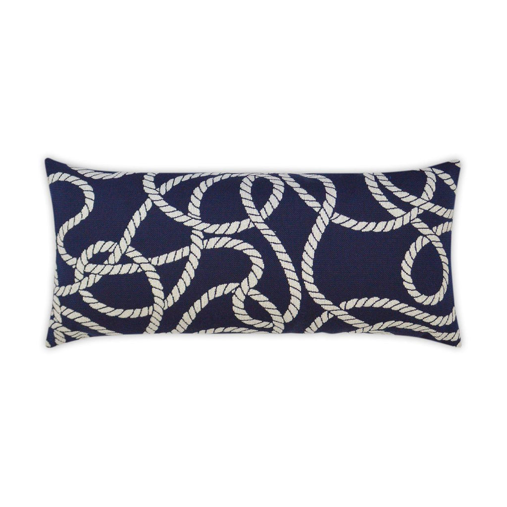 D.V. Kap Home Maritime Lumbar Navy Nautical Rope 12" x 24" Pillow Cover