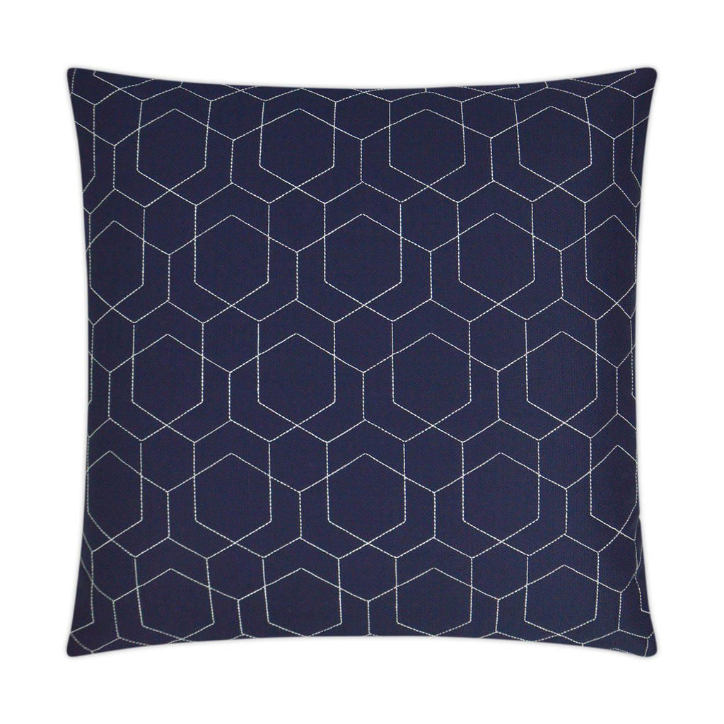 D.V. Kap Home Hex Quilt Navy 22" x 22" Pillow Cover