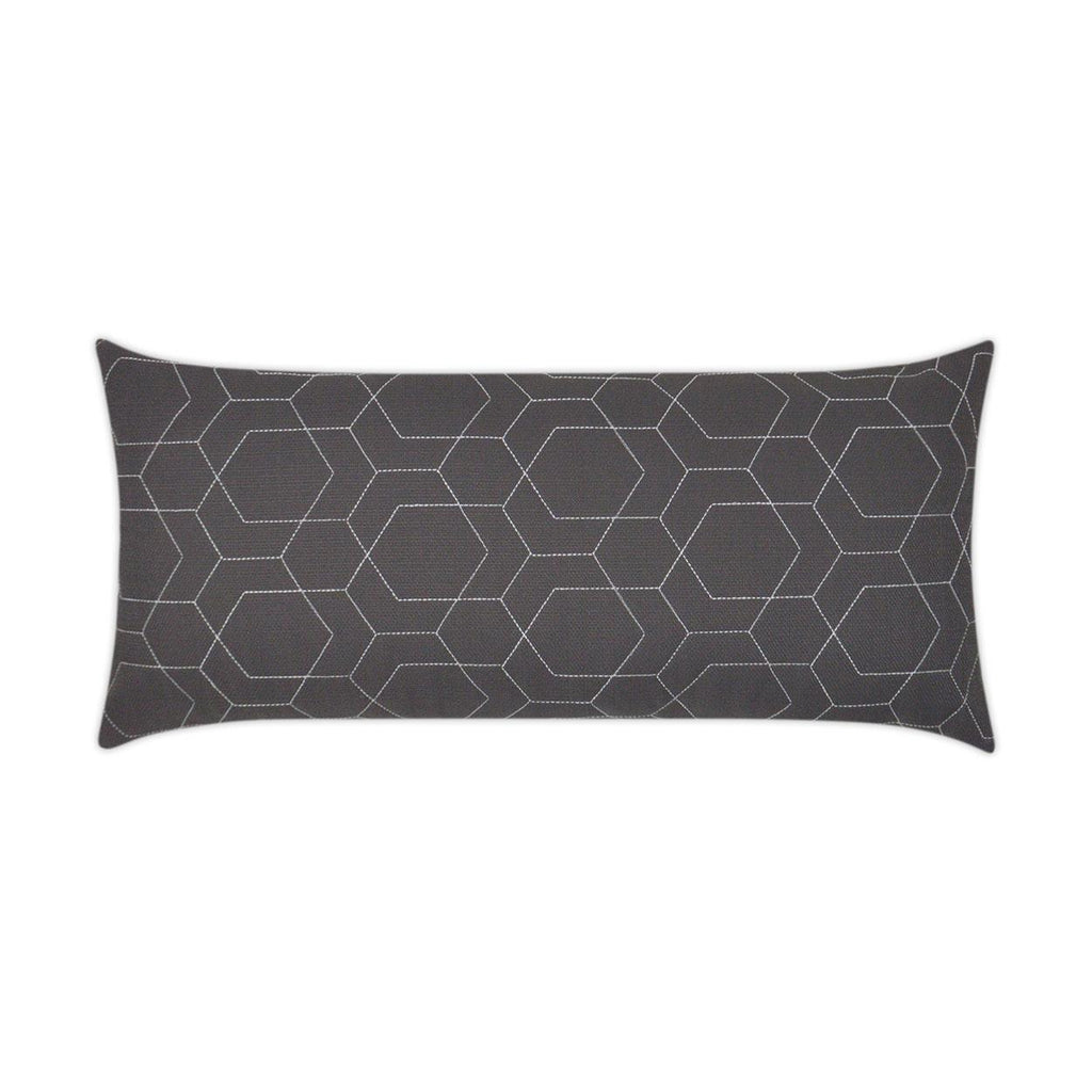 D.V. Kap Home Hex Quilt Lumbar Grey 12" x 24" Pillow Cover