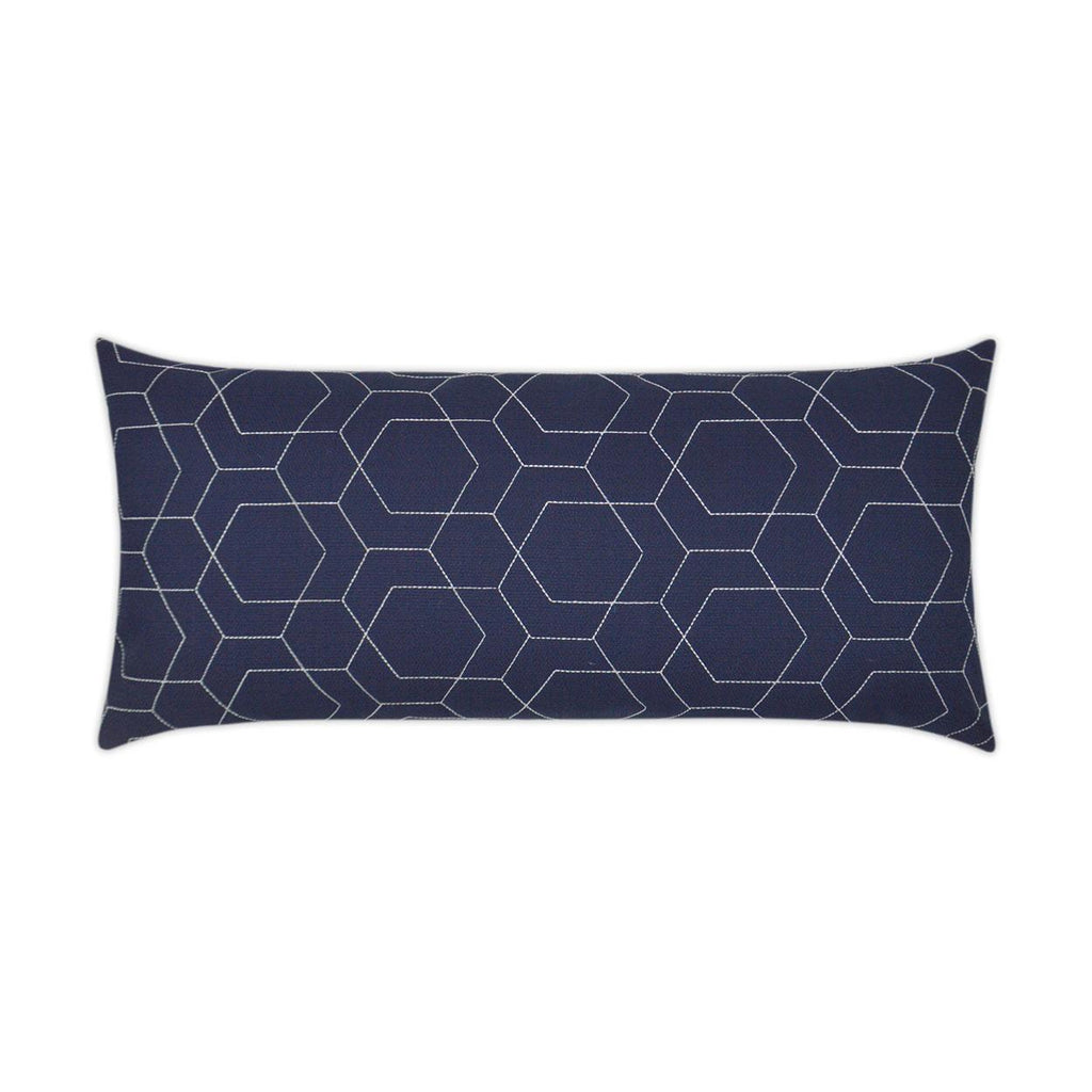 D.V. Kap Home Hex Quilt Lumbar Navy 12" x 24" Pillow Cover