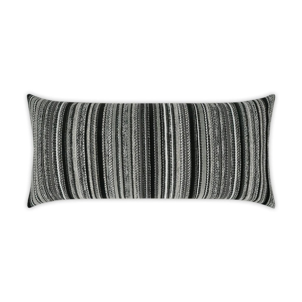 D.V. Kap Home Peerless Stripe Lumbar Black 12" x 24" Pillow Cover