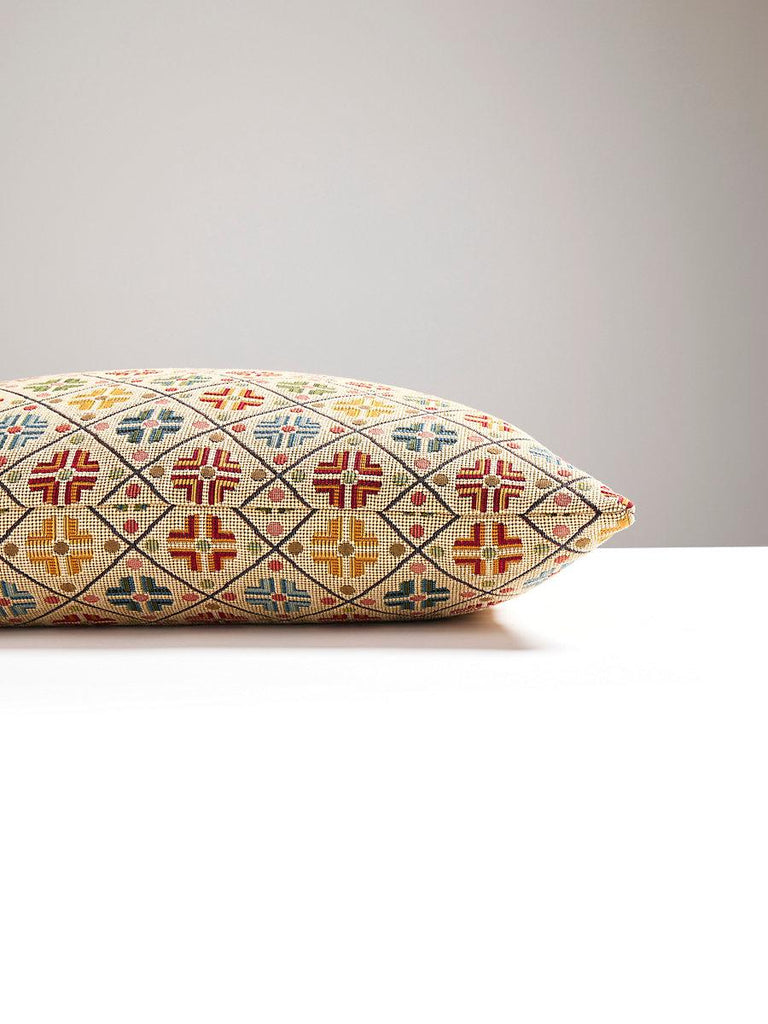 Scalamandre Kirov Multi / Cream Pillow